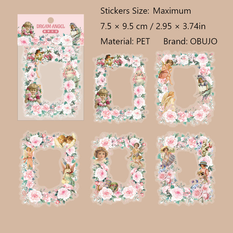 10 Pcs Flower Frame PET Stickers MYTS