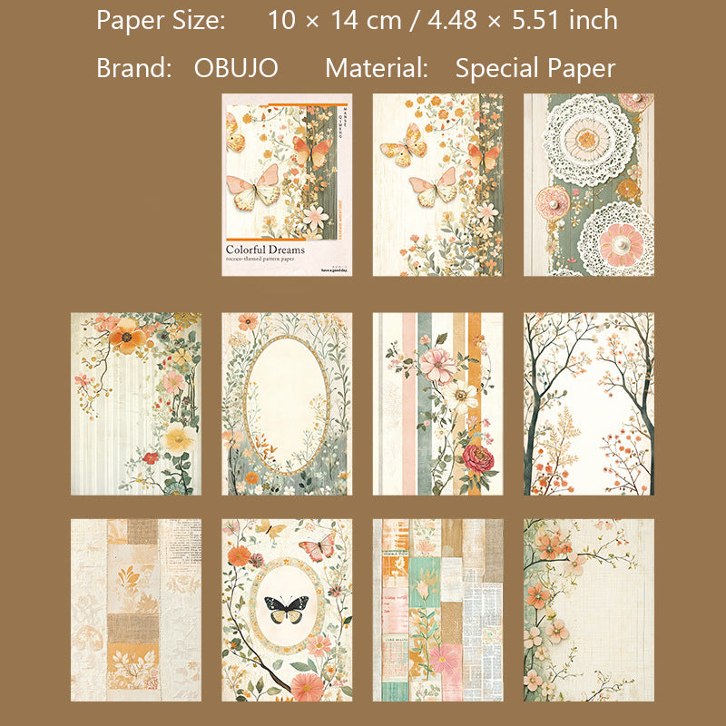 30 Sheets Vintage Floral Journal Paper MSQM