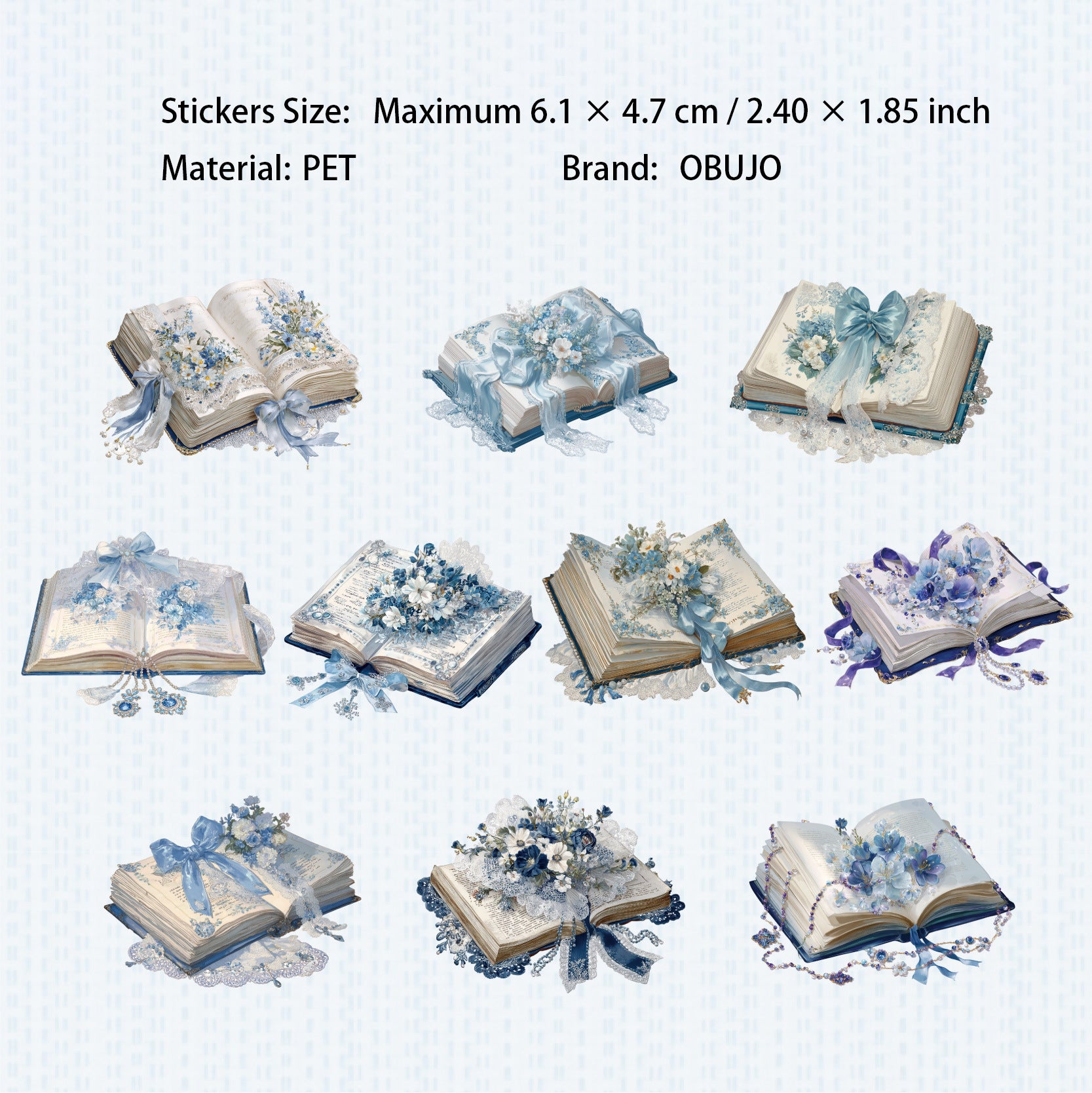 20 Pcs Book Reading PET Stickers SXXL