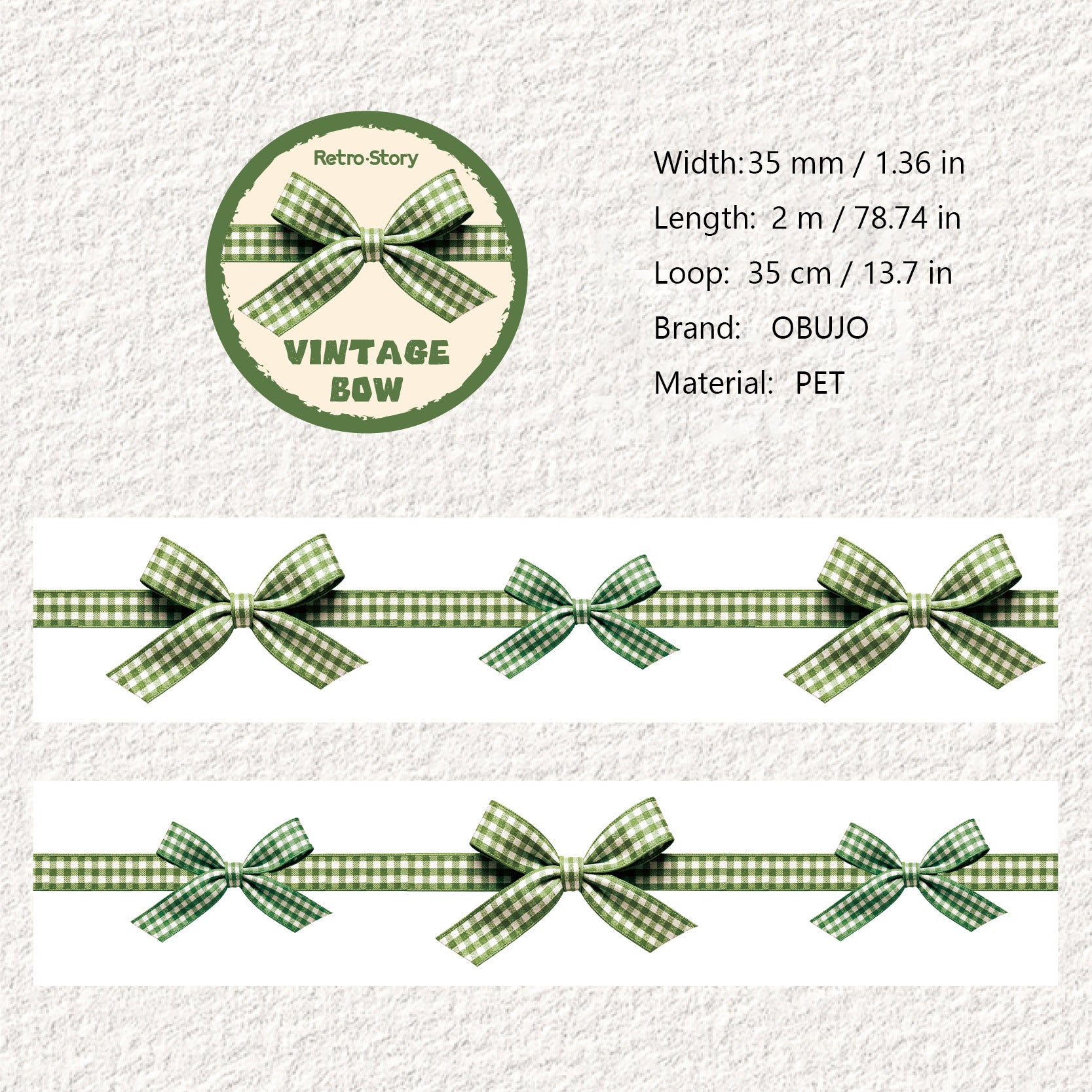 1 Roll Bow Knot Themed PET Tape GZHDJ