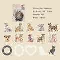 15 Pcs Floral Animal PET Stickers SJFH