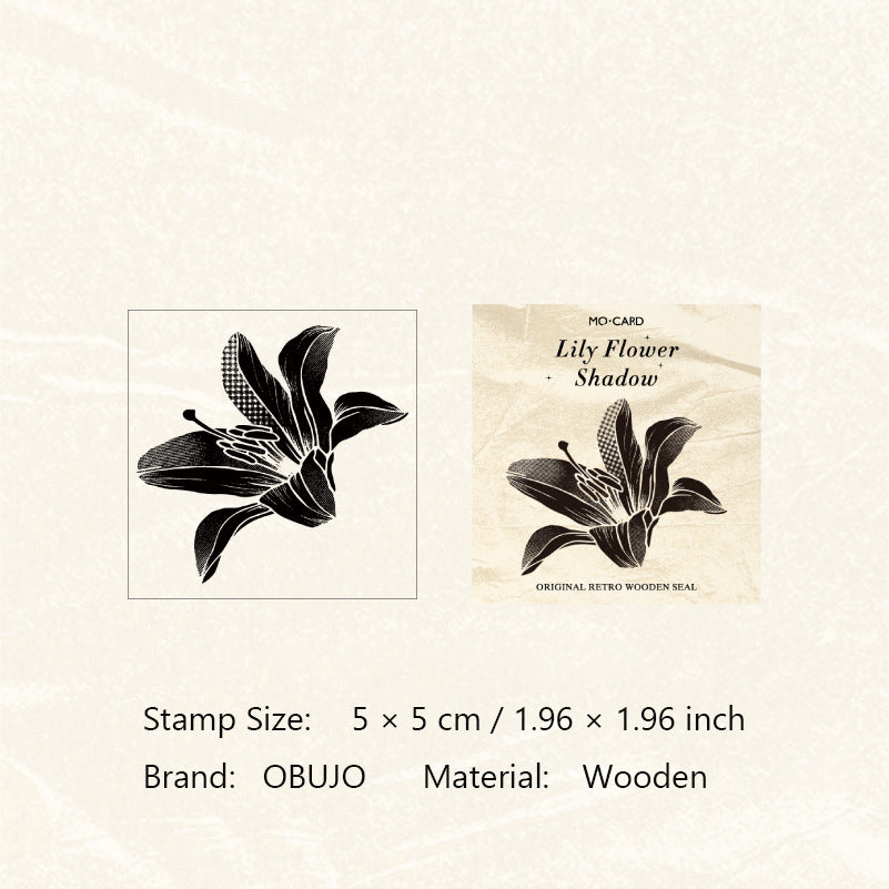 1 Pc Flower Moon Rain Firework Wooden Stamp JMRM