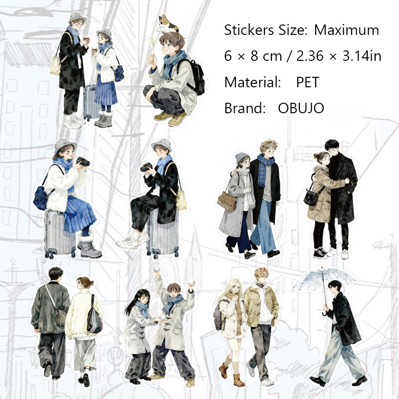 20 Pcs Street Girl Boy PET Stickers JJXR