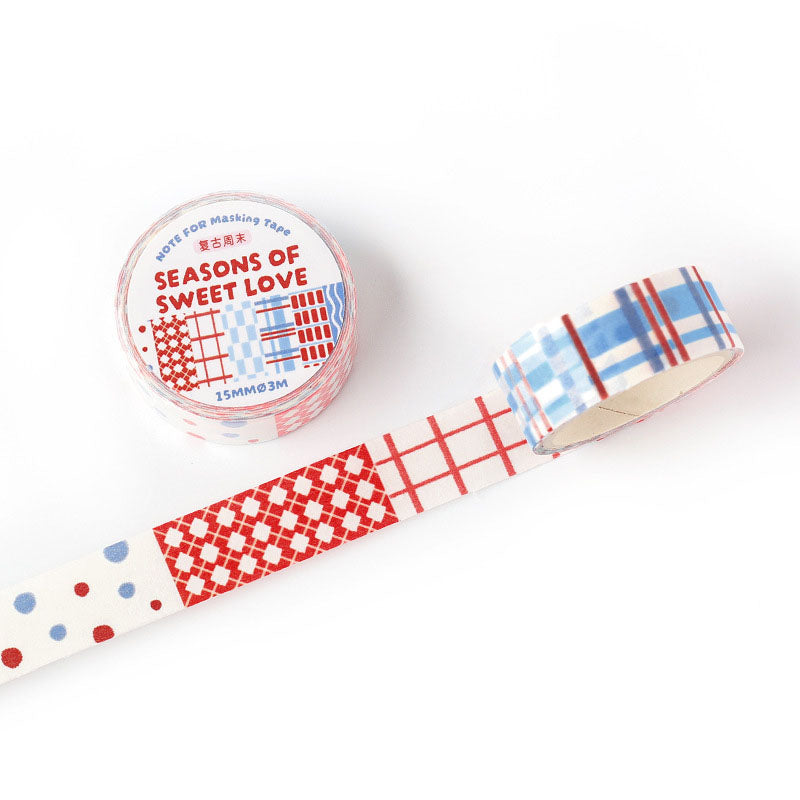 Retro Palette Geometric Grid Washi Tape - Sweet Love