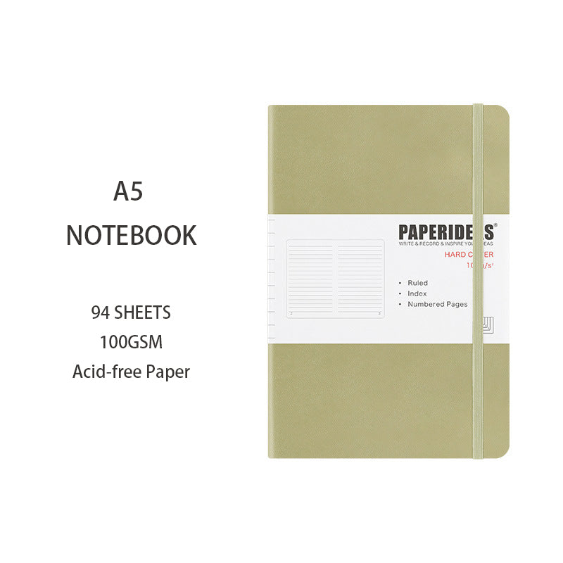 A5 Hardcover Solid Color Notebook, 94 Sheets