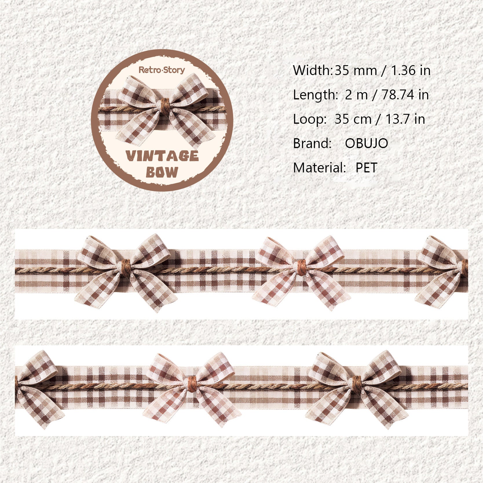 1 Roll Bow Knot Themed PET Tape GZHDJ