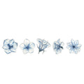 10 Pcs Large Blue Flower PET Stickers XYXBF