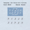10 Pcs Alphabet Number Wooden Stamp Kit SZYJ