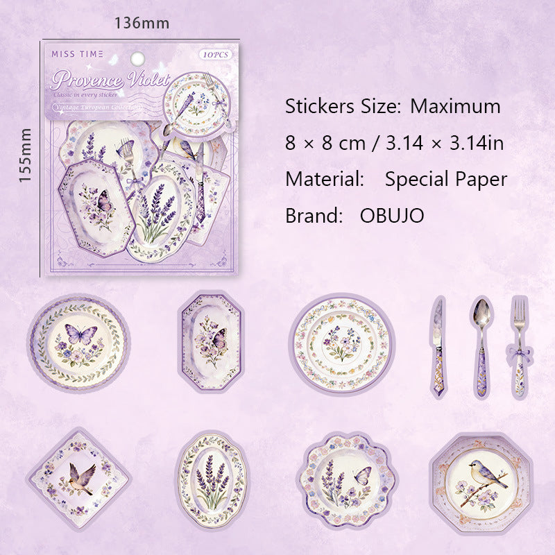 10 Pcs Dinnerware Themed Stickers QMOY