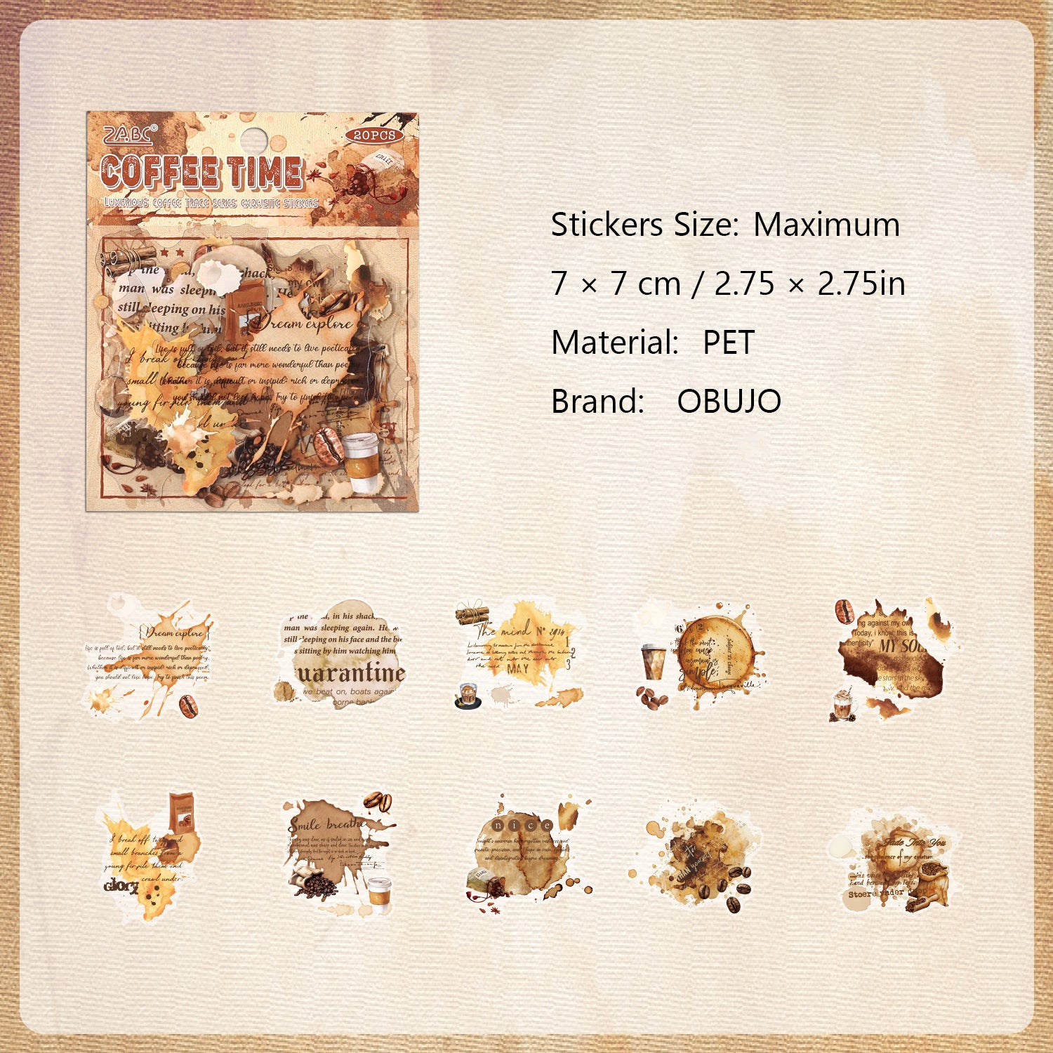 20 Pcs Travel Themed PET Stickers NXKJ