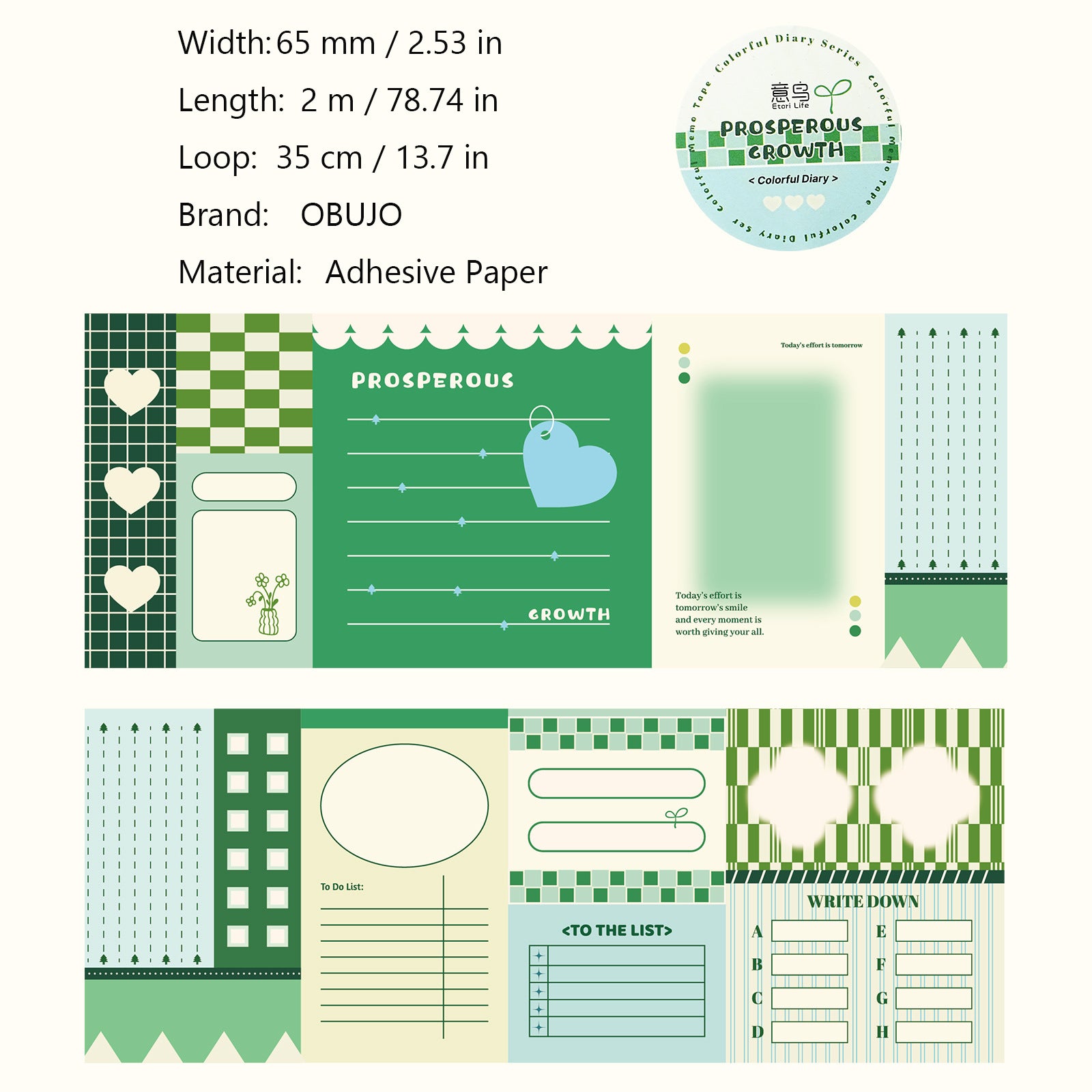 1 Roll Planner Stickers Tape BFRJ