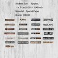 50 Pcs Wooden Themed Words Stickers ZJMY