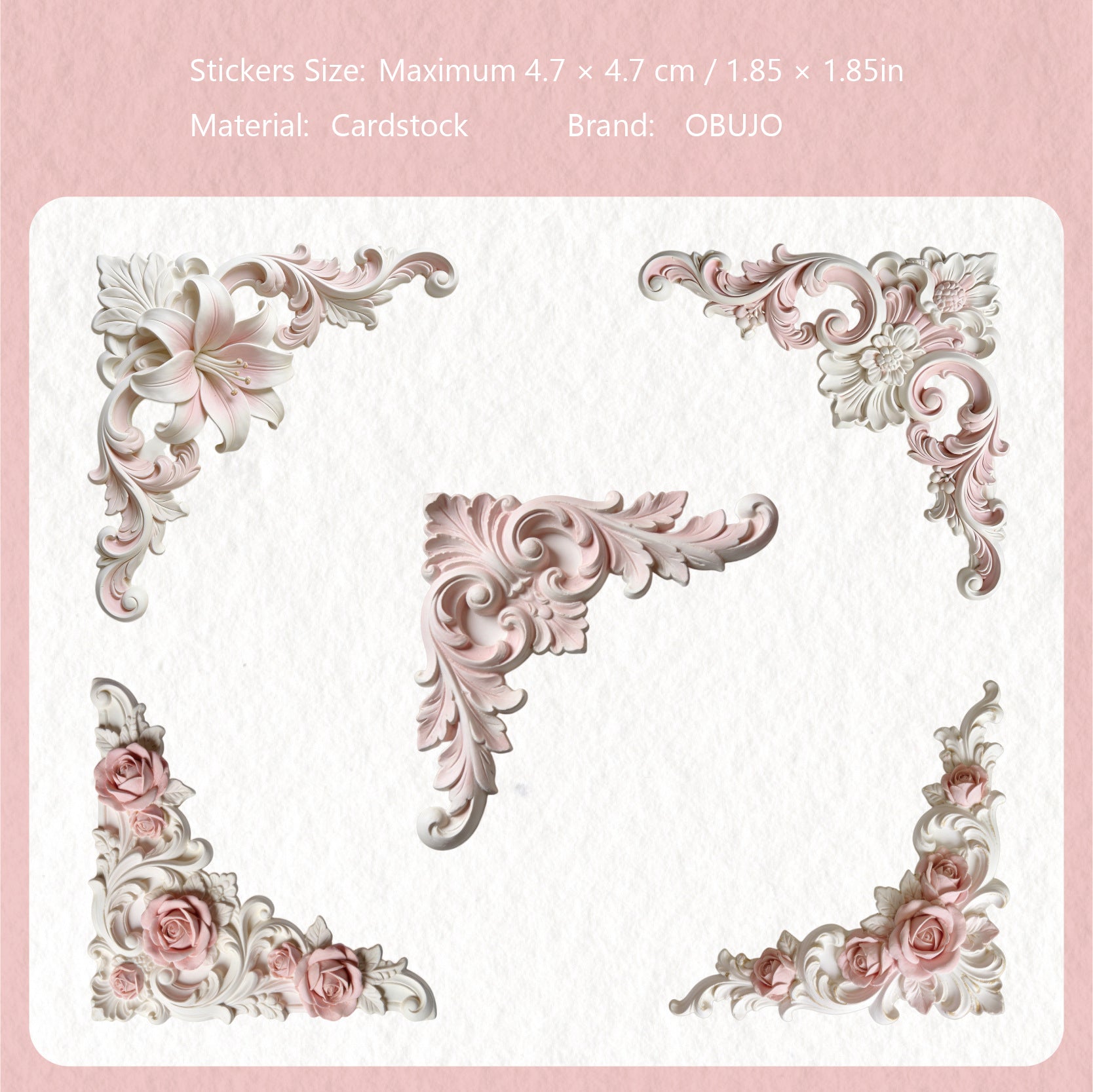 20 Pcs 3D Sculpture Themed Cardstock Stickers FDXL