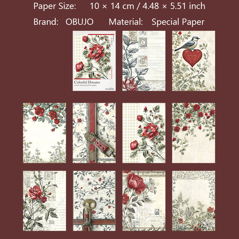 30 Sheets Vintage Floral Journal Paper MSQM