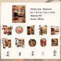15 Pcs Chinese Classic Courtyard PET Stickers SJTS