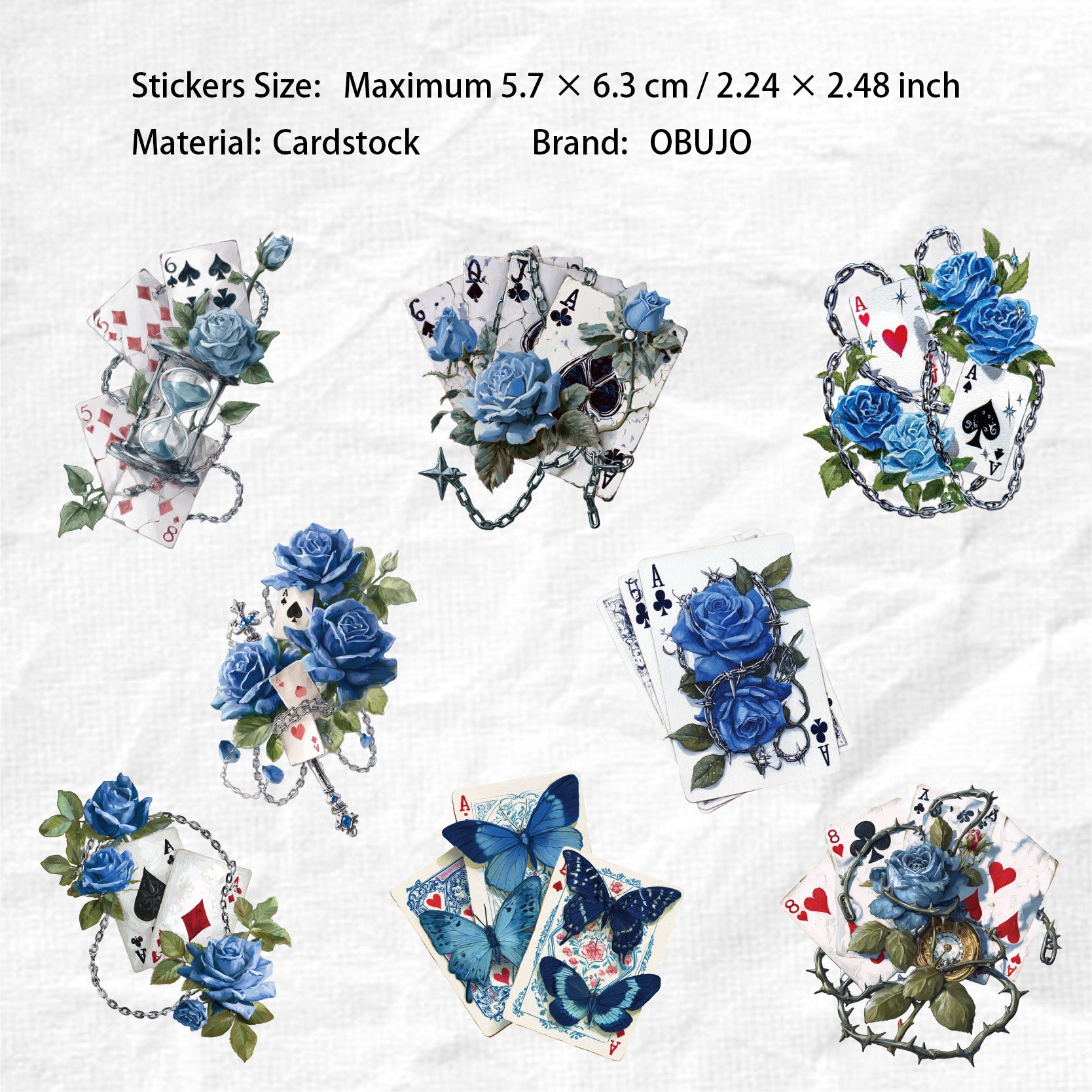 16 Pcs Poker Themed Journal Stickers ZPXL