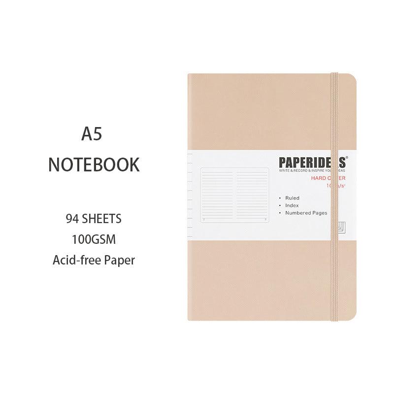 A5 Hardcover Solid Color Notebook, 94 Sheets