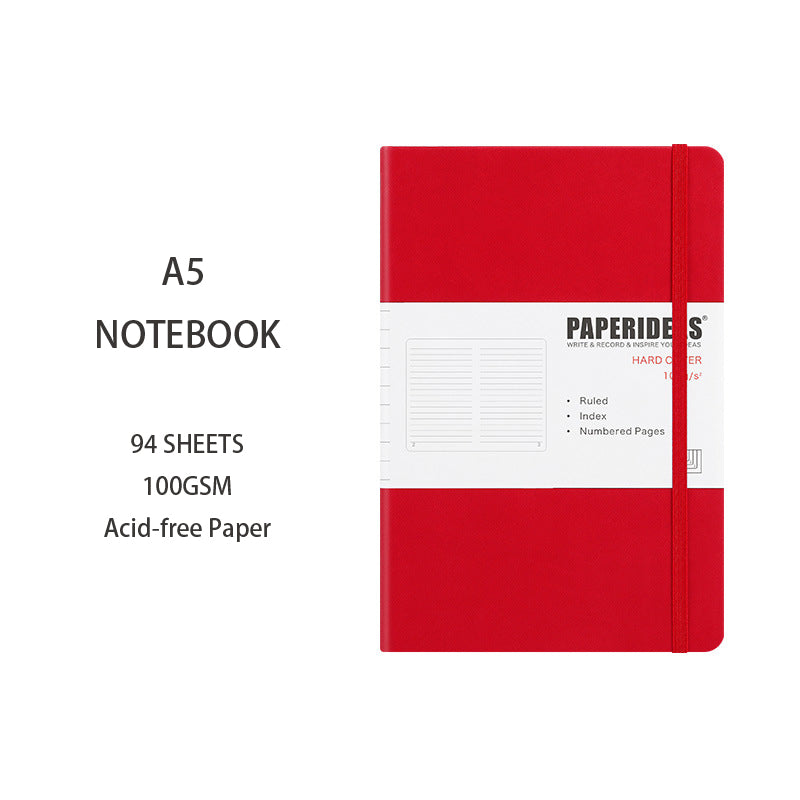 A5 Hardcover Solid Color Notebook, 94 Sheets