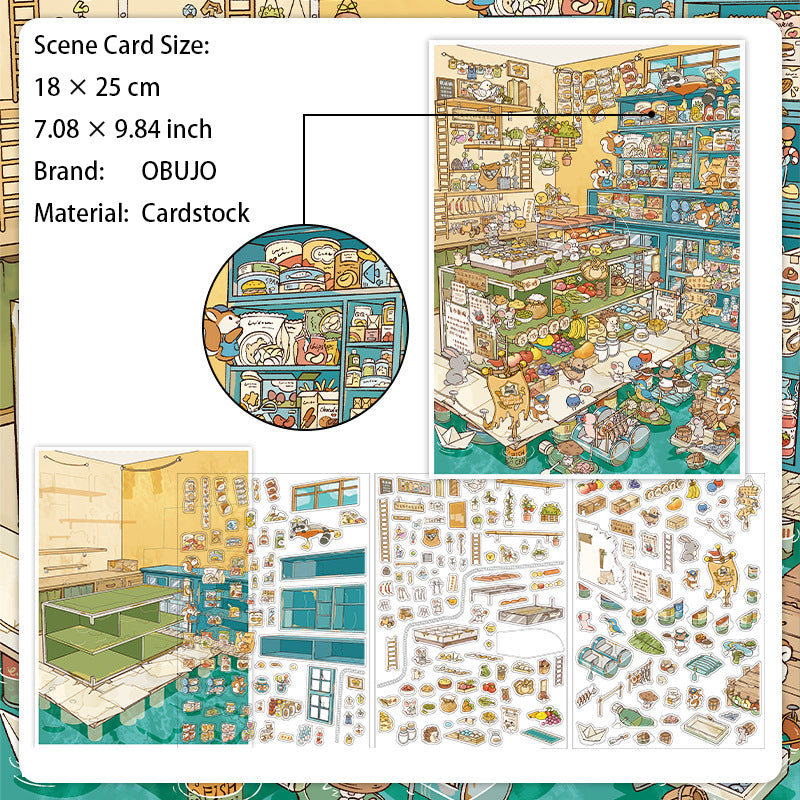 3D Shop House Scene DIY Stickers Kit JRYYZ38