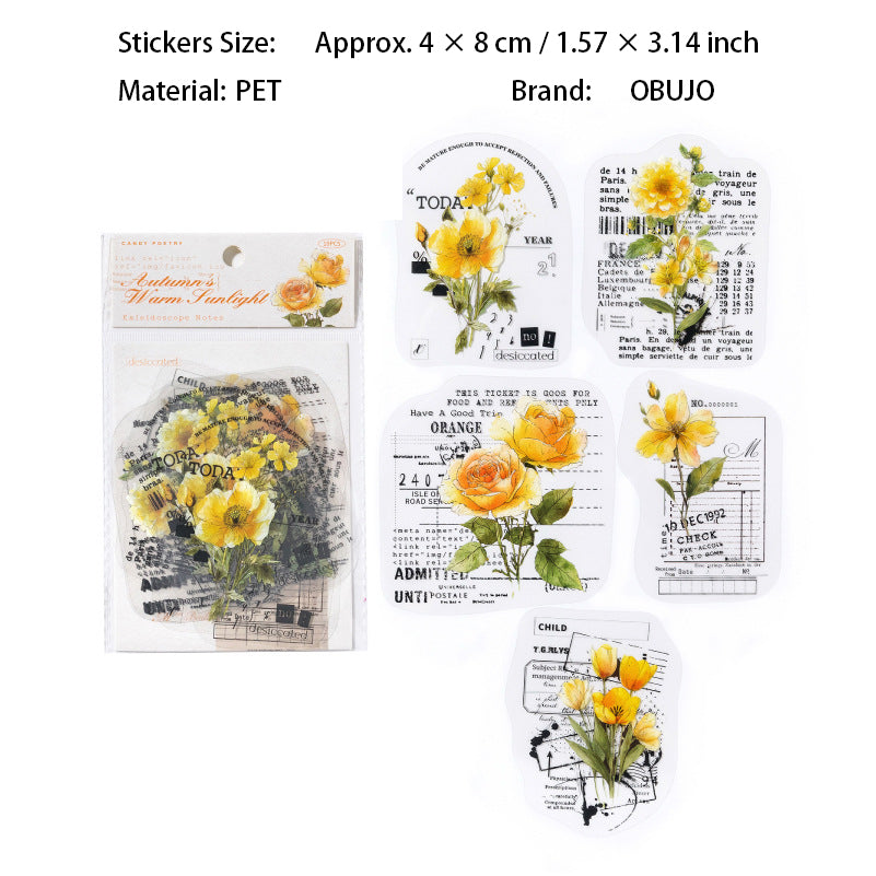 10 Pcs Flower Words PET Stickers WHTSJ