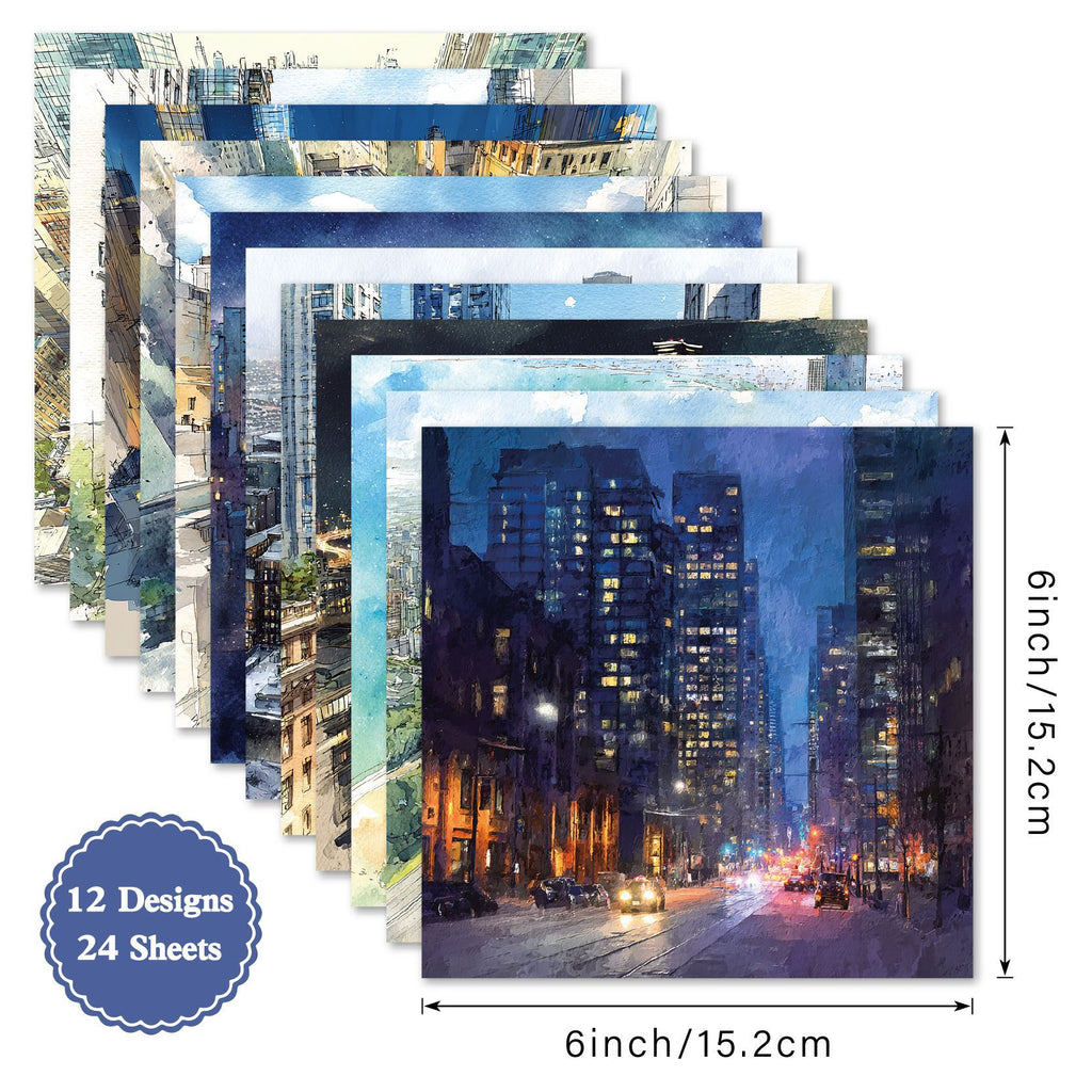 Skyscape View cityscape scrapbook paper pad, product image 5