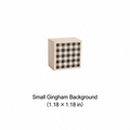 Small gingham background wooden rubber stamp, 1.18 x 1.18 inches
