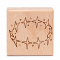Sparkling Dance star wreath beech wood stamp on white background