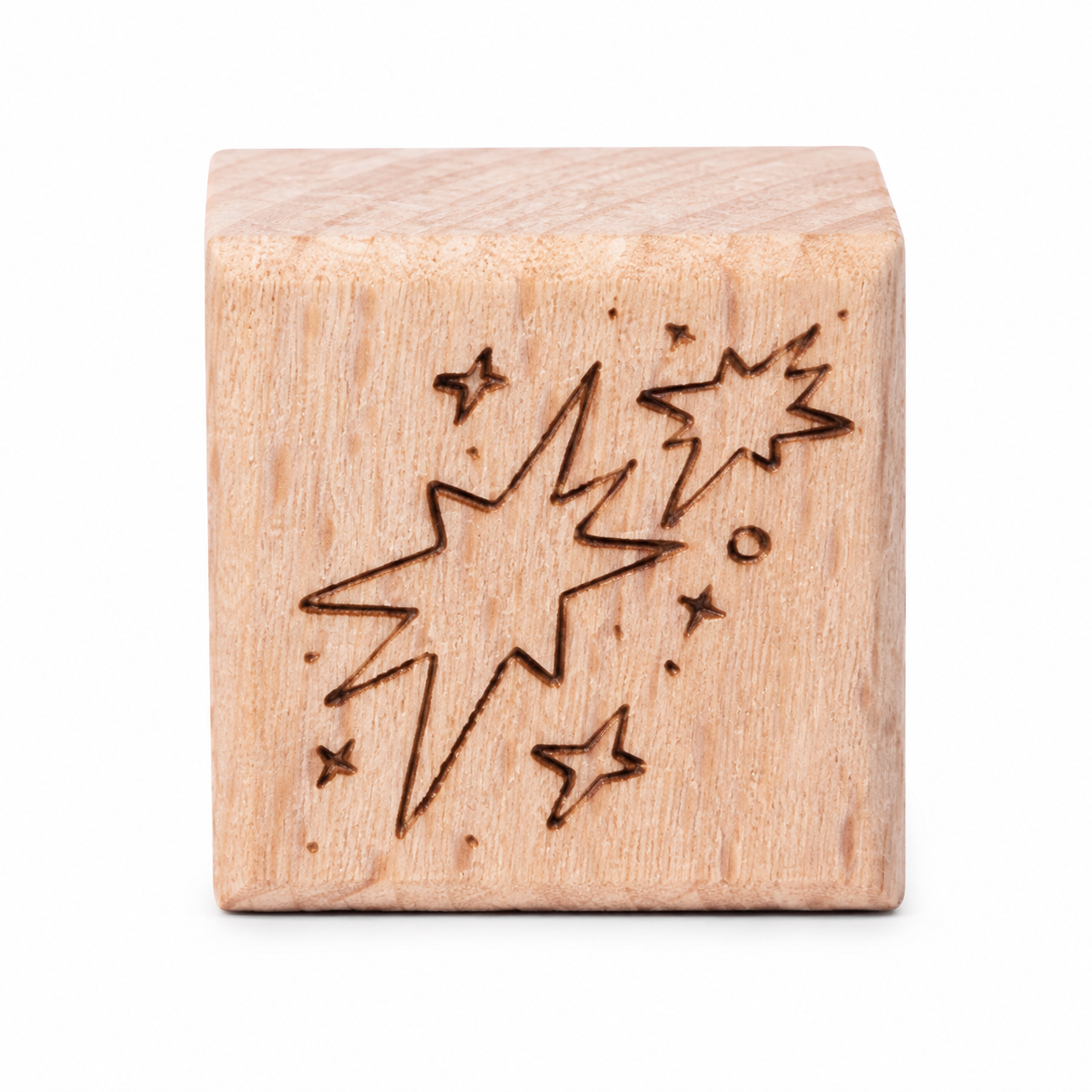 Star River Fragments beech wood stamp on white background