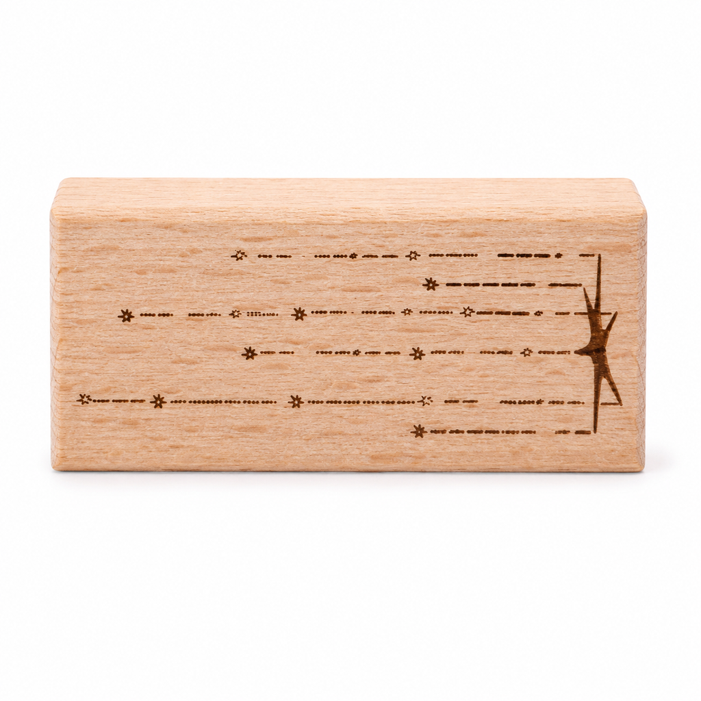 Star River Wind Chime beech wood stamp on white background