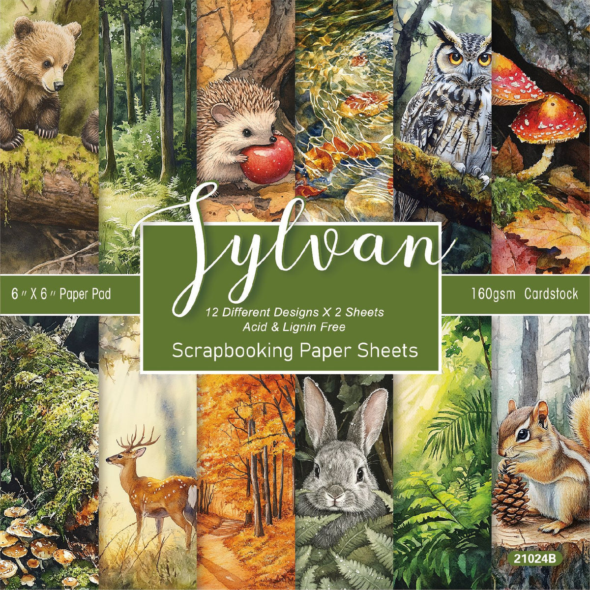 Sylvan woodland animals 6 inch scrapbook paper pad – product image 1