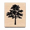 Tree Shadow wooden rubber stamp on pure white background
