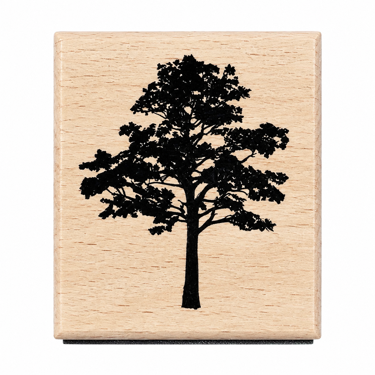 Tree Shadow wooden rubber stamp on pure white background