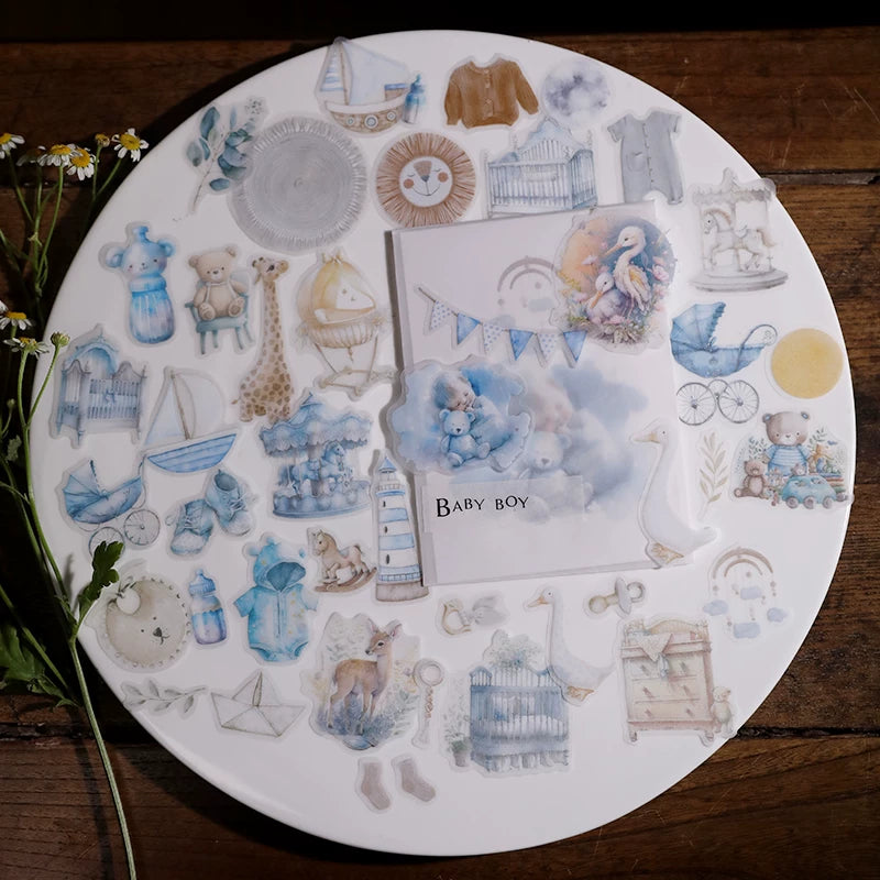 Vintage baby vellum scrapbook stickers 1