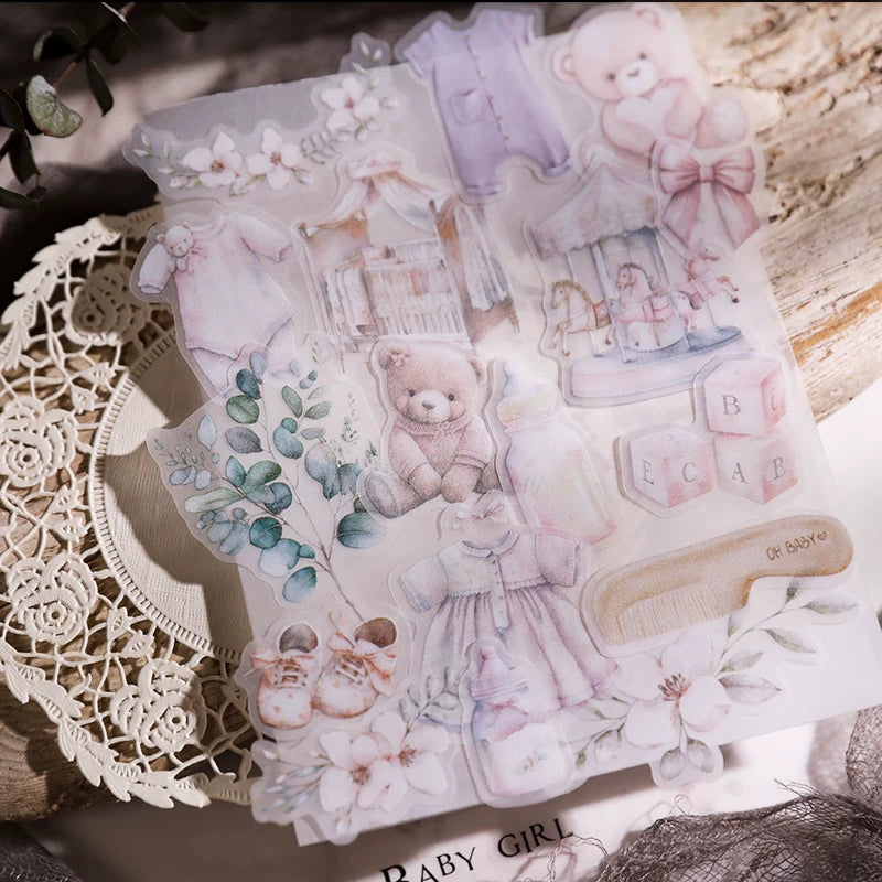 Vintage baby vellum scrapbook stickers 3