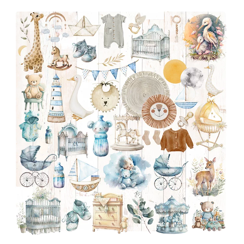 Vintage baby vellum scrapbook stickers 5
