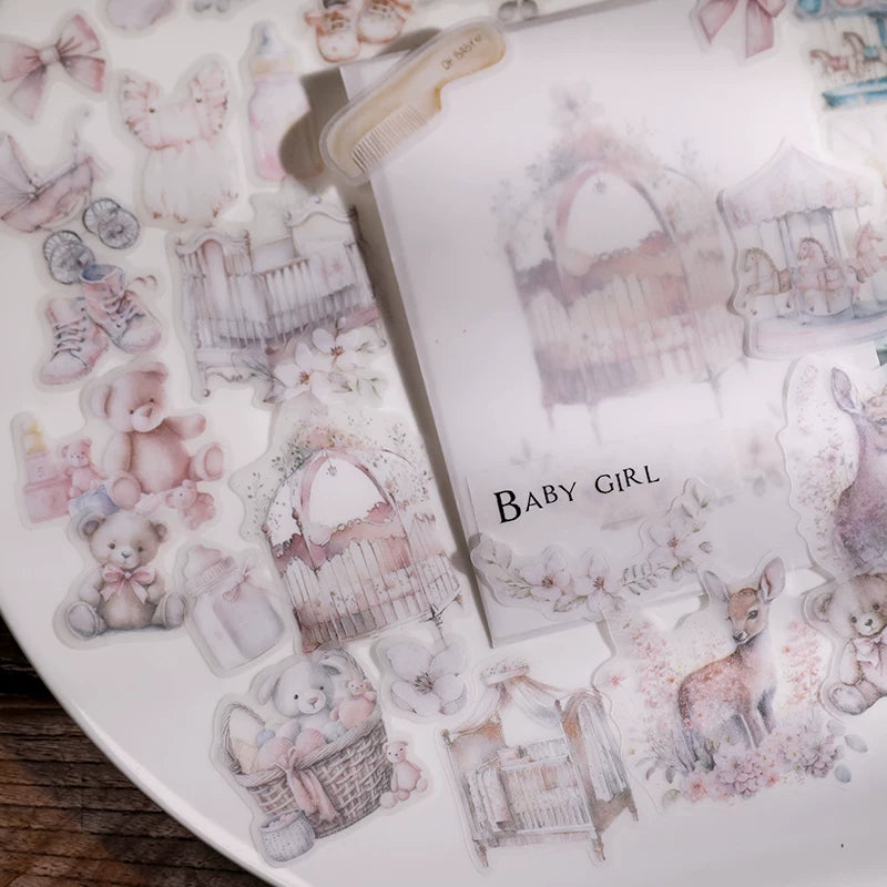 Vintage baby vellum scrapbook stickers 9