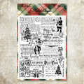 Vintage Christmas ephemera collage silicone stamp sheet