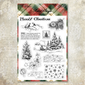 Vintage Christmas forest and snowflake silicone stamp set
