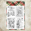 Vintage Christmas postcard collage silicone stamp set