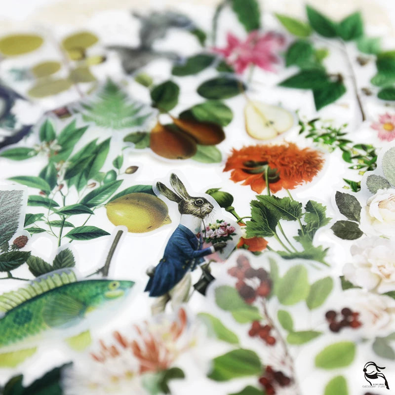 Vintage fern botanical floral fruit and nature self-adhesive vellum scrapbook stickers 6