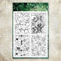 Vintage floral script and crackle background silicone stamp set
