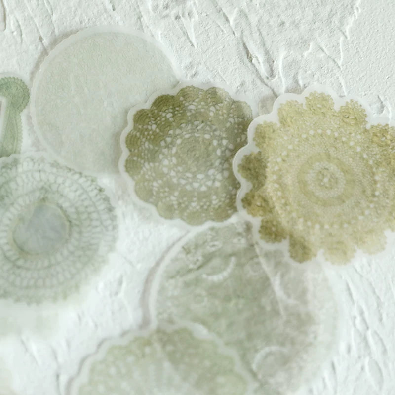 Neutral lace doily journaling stickers