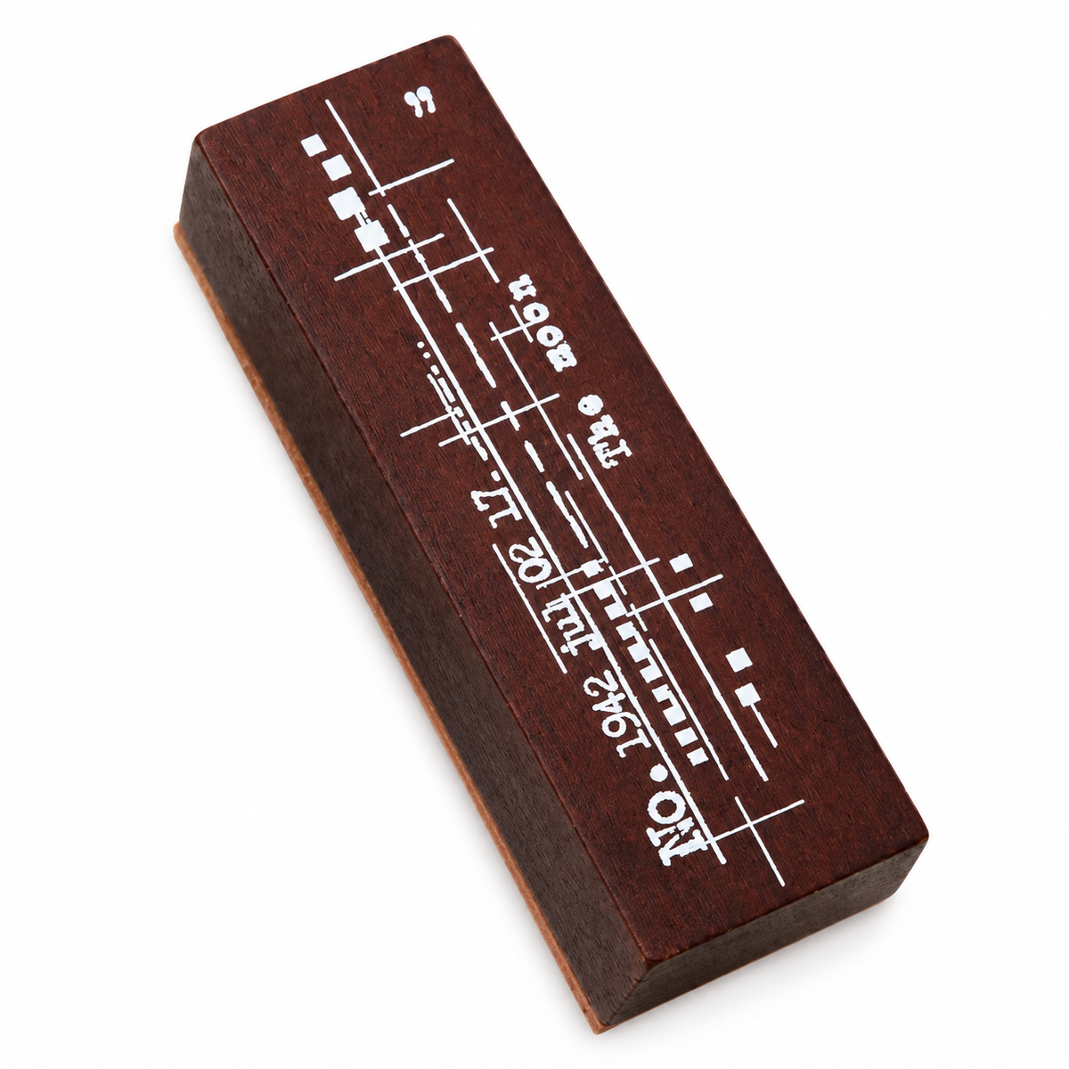Vintage Typography Border Wooden Stamp on a white background