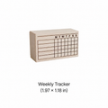 Weekly habit tracker wooden rubber stamp, 1.97 x 1.18 inches