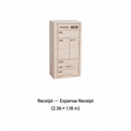 Wooden expense receipt rubber stamp, 2.36 x 1.18 inches