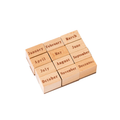 12PCS wooden month rubber stamp set January to December