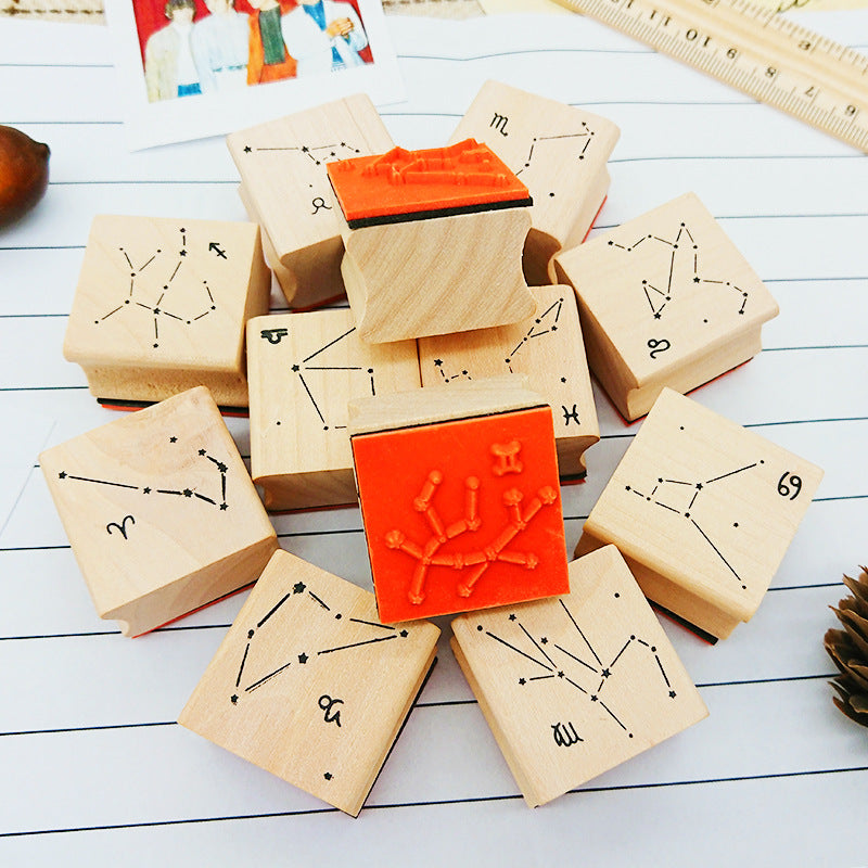 Twelve astrology constellation stamp designs