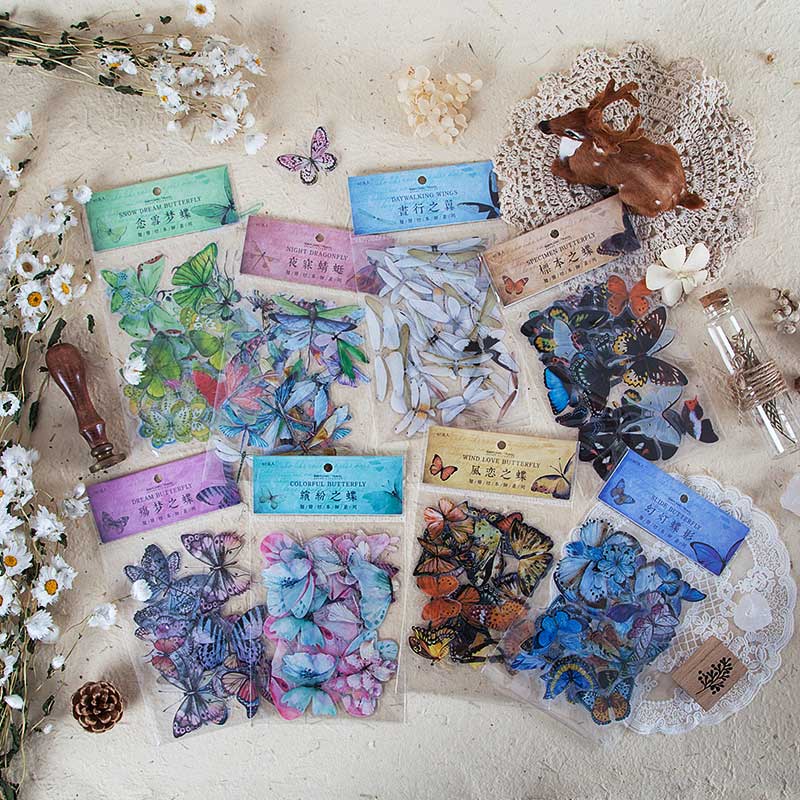 40 Pcs Butterfly Stickers Pack BTF01