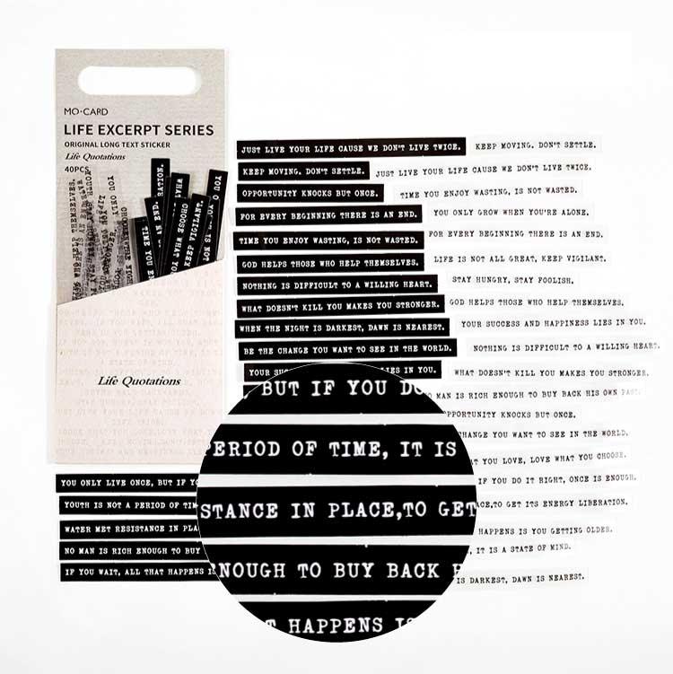 Life Excerpt Text Stickers Pack - OBUJO
