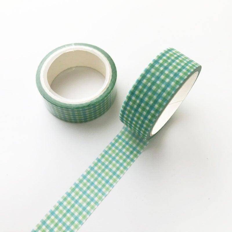 Basic Washi Tape-Green Grid - OBUJO